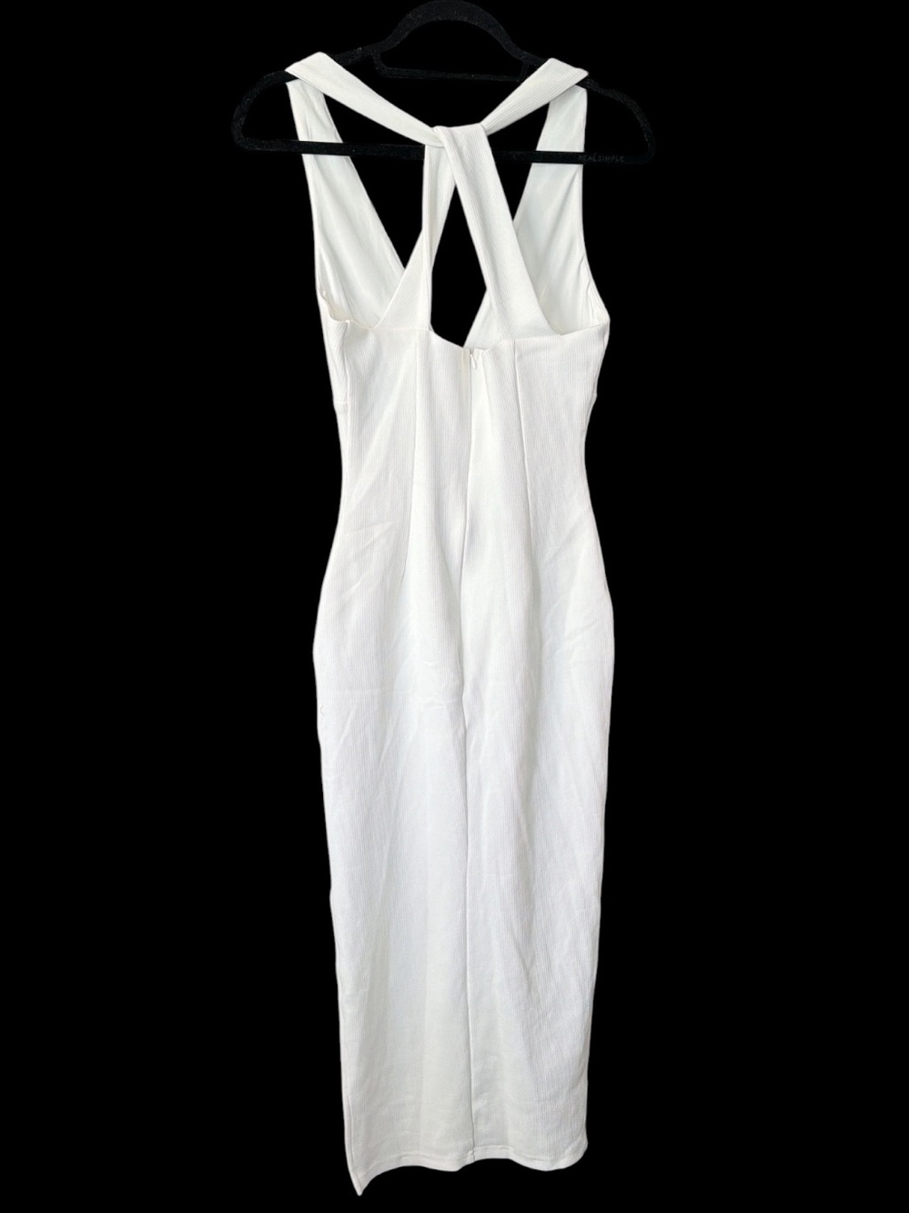 Uptown Girl White V-Neckline Midi Dress Small 4 - Picture 7 of 9